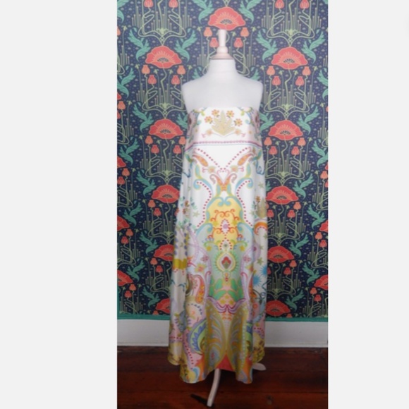 Antonio Melani Lucia Strapless A-Line Satin Maxi Dress Nwt 8 - Picture 3 of 7